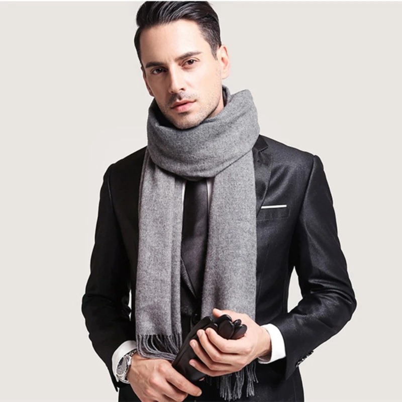 2025 Wool Scarves Winter Soft  - огляд і ціна Muffler Men Wool