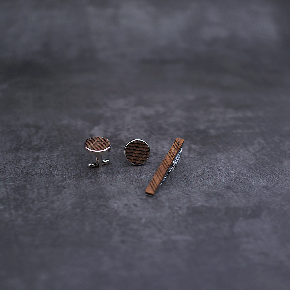 High Quality Wood Cuff links n - огляд і ціна Tie Bar Set Gift