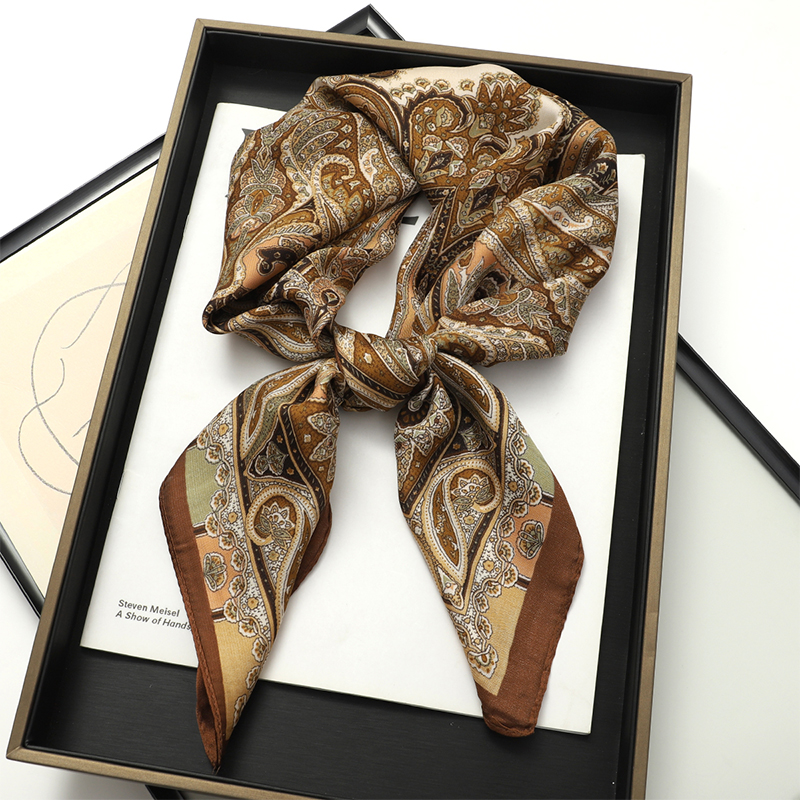 Bohemian Style Print Luxury Br - огляд і ціна Scarf Silk Square