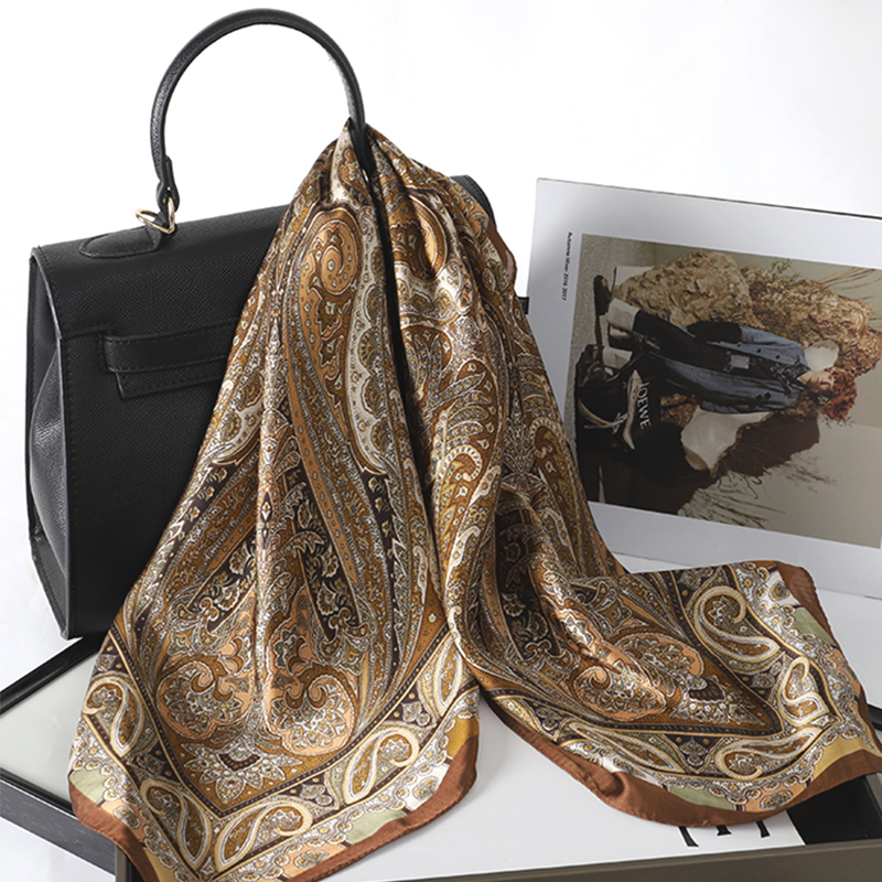 Bohemian Style Print Luxury Br - огляд і ціна Scarf Silk Square