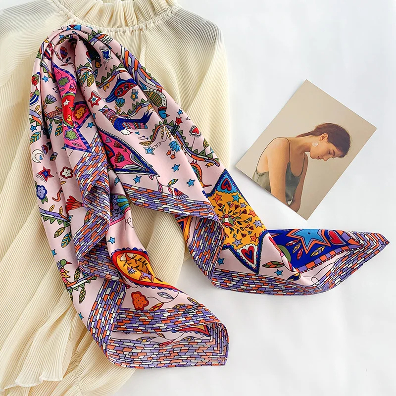 2024 90*90cm Square Scarf Twil - огляд і ціна Bandana Cotton
