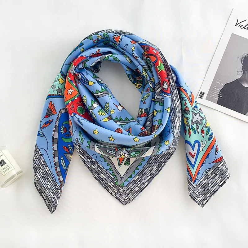 2024 90*90cm Square Scarf Twil - огляд і ціна Bandana Cotton