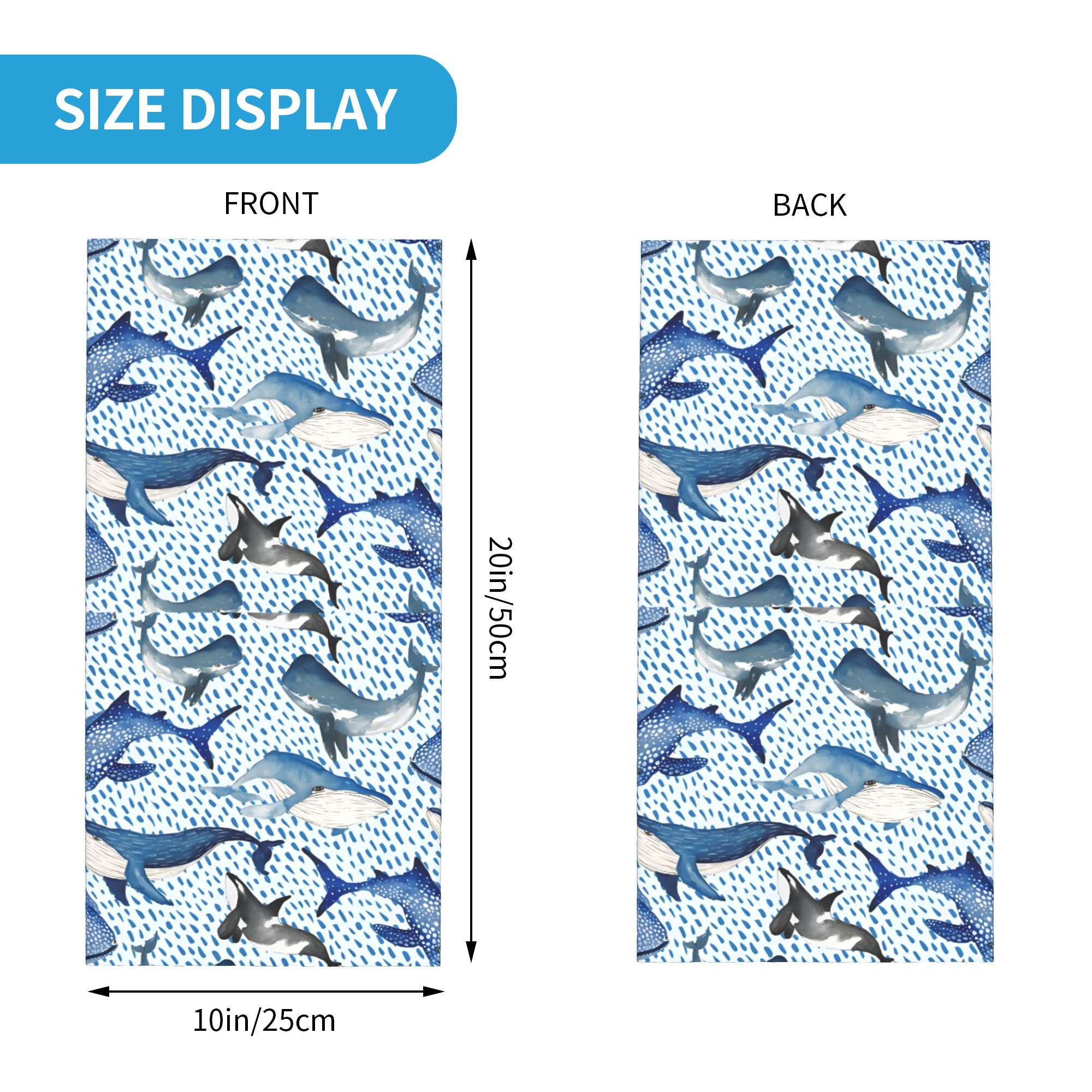 Custom Blue Watercolour Shark  - огляд і ціна Neck Warmer Tube