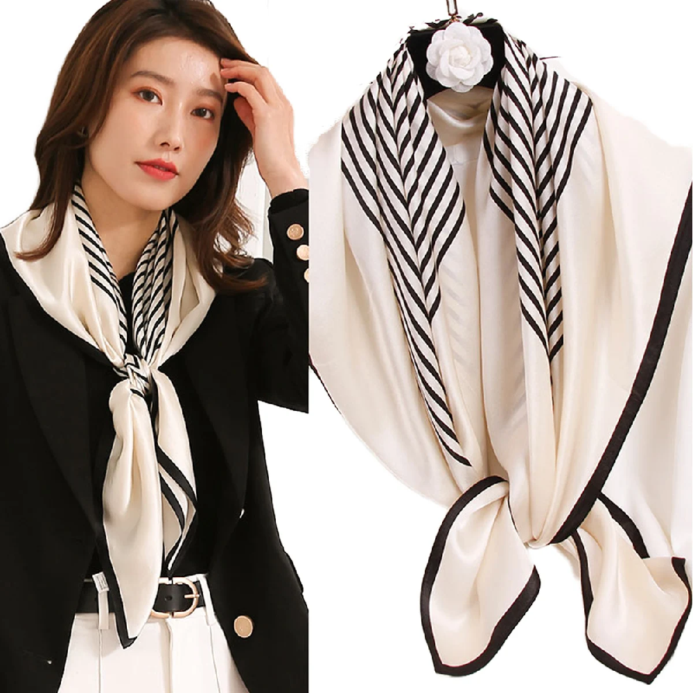 Vintage 100% Silk Scarf Women  - огляд і ціна Silk Tie Striped