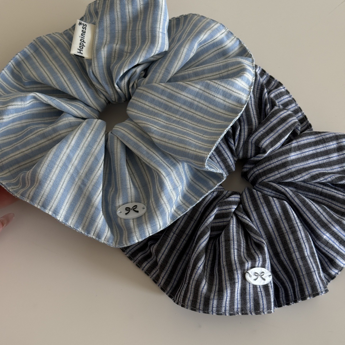 Blue Solid Color Silk Hair Ban - огляд і ціна Silk Tie Striped