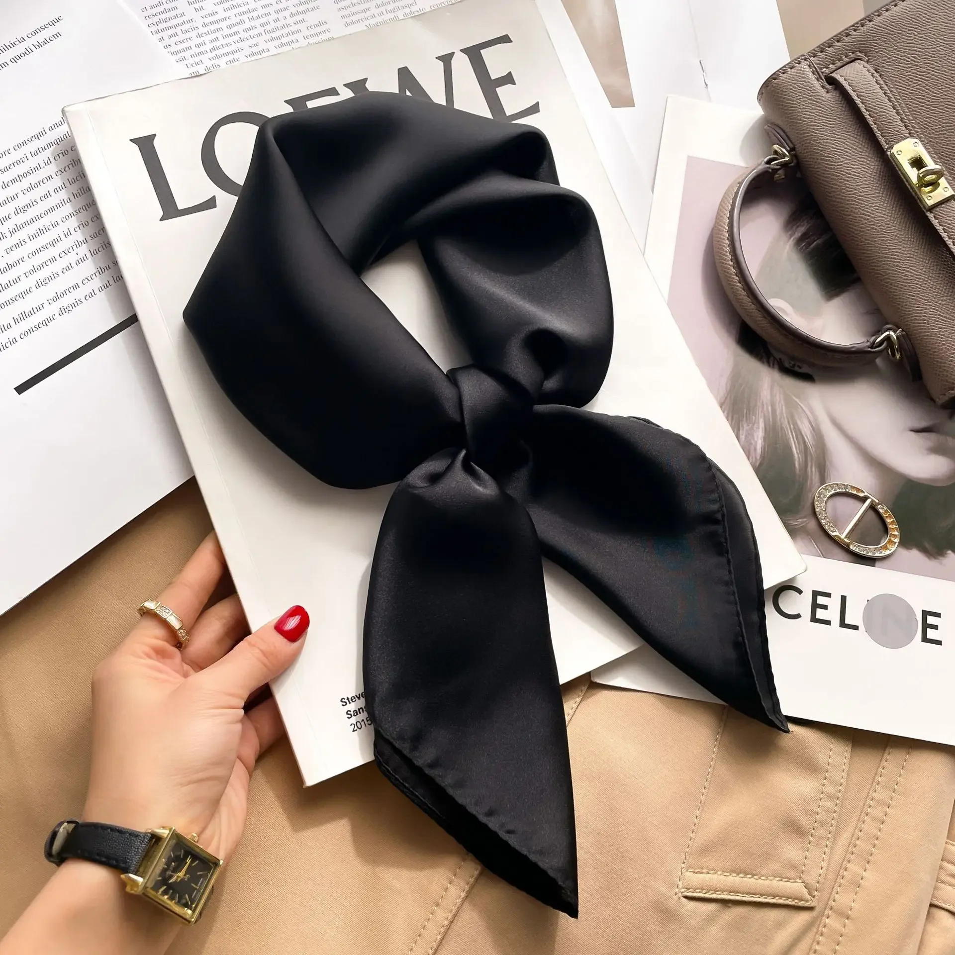 70cm Solid Colors Neckerchief  - огляд і ціна Scarf Silk Square