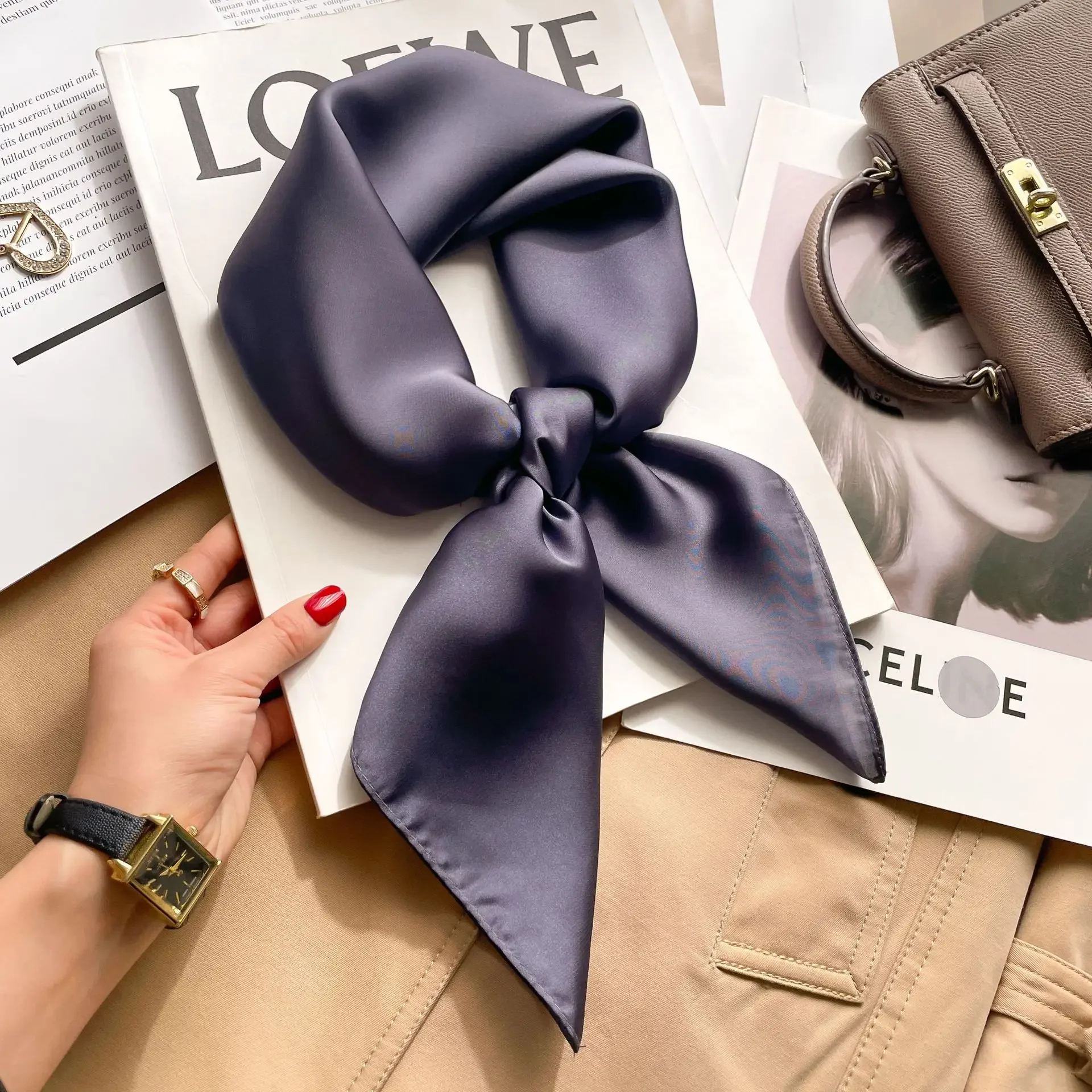70cm Solid Colors Neckerchief  - огляд і ціна Scarf Silk Square
