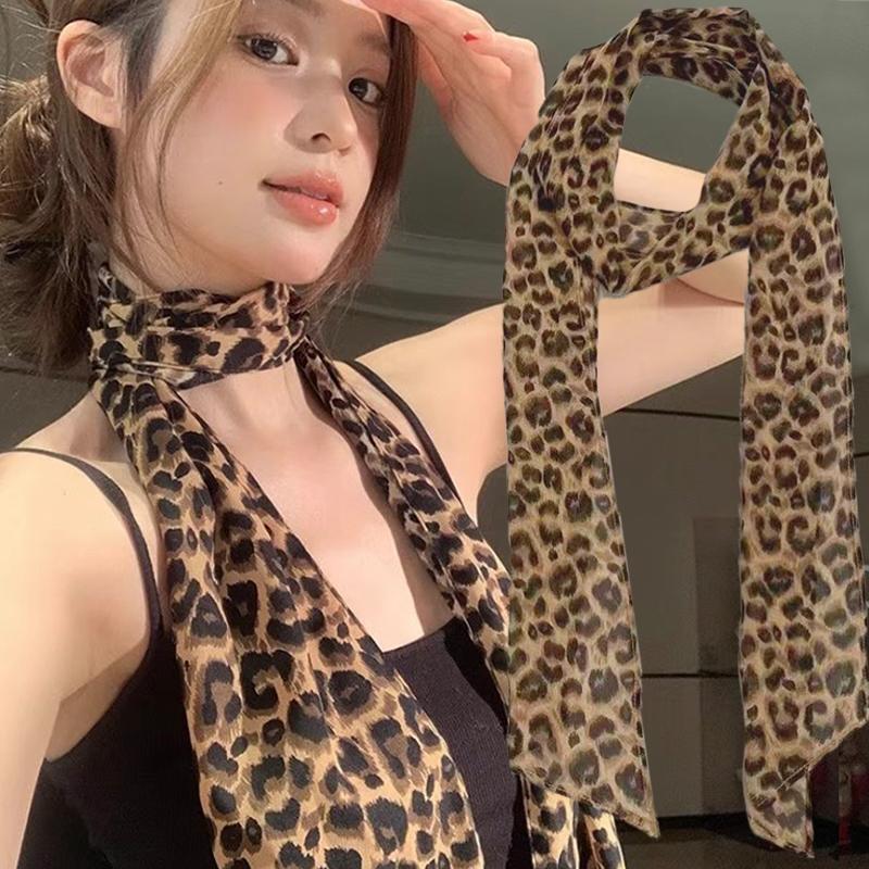 Leopard Print Scarf Retro Polk - огляд і ціна Silk Tie Striped