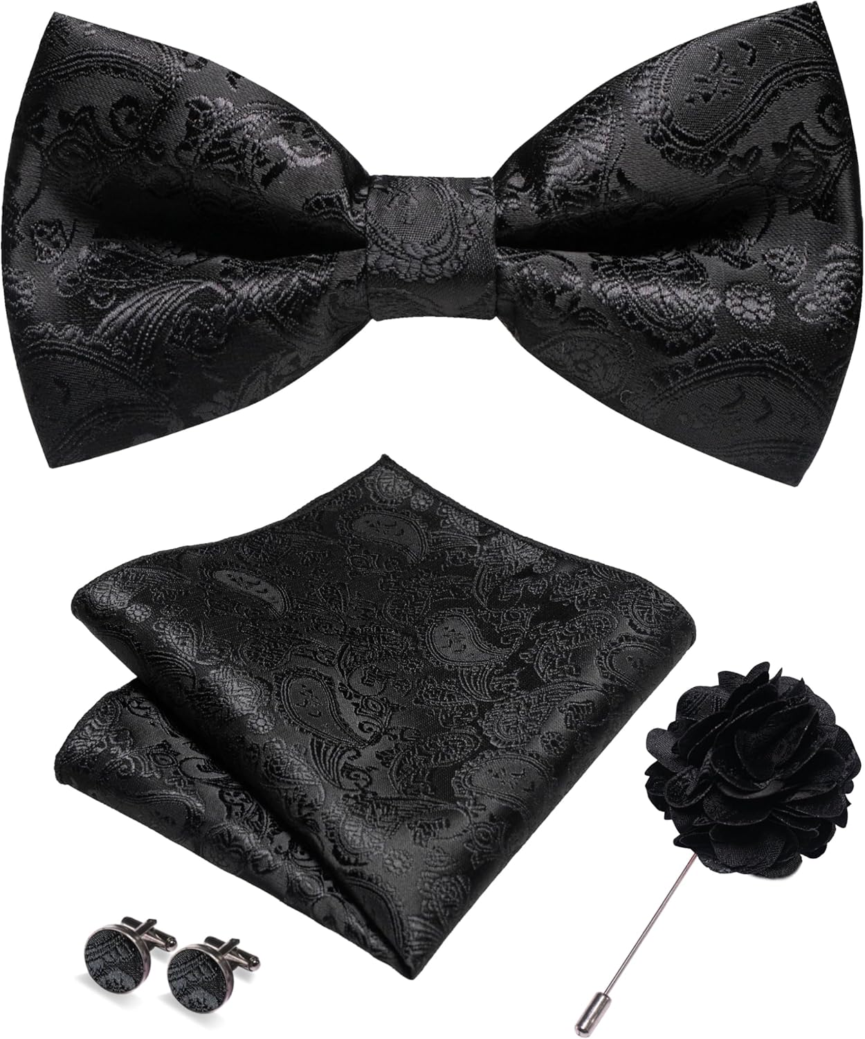 Paisley Pre-tied Bow Tie and P - огляд і ціна Pocket Square Set