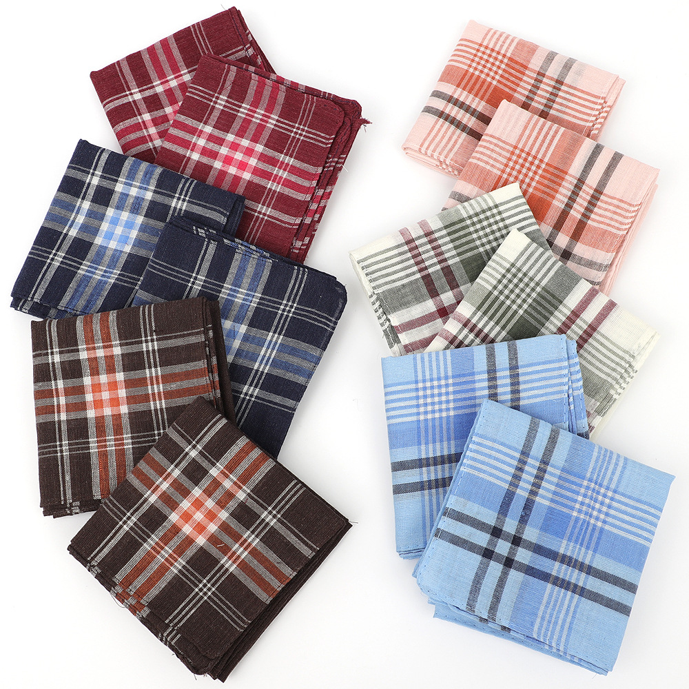 6pcs Men's Mixed Color Plaid S - огляд і ціна Handkerchief Cotton Men