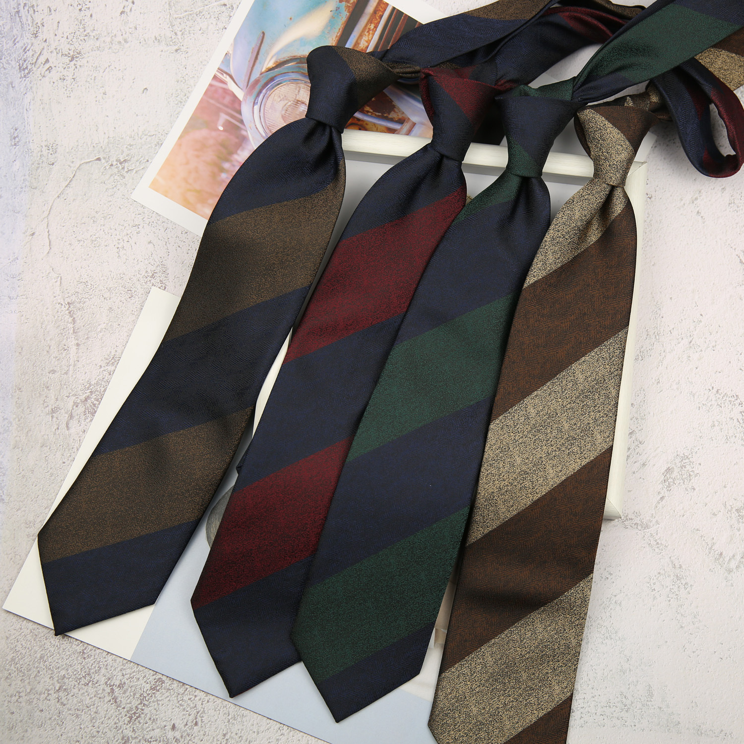 Fashion 8cm Navy Striped Neckt - огляд і ціна Silk Tie Striped