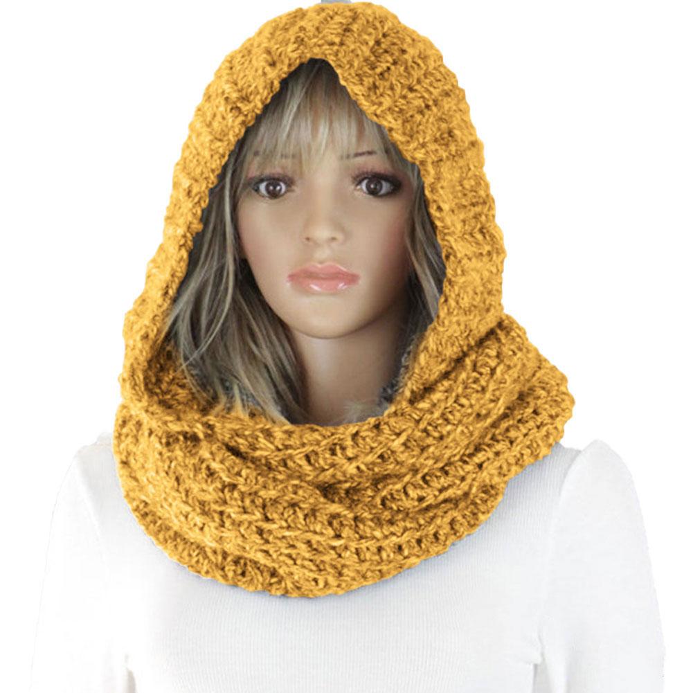 Knitted Hooded Scarf Winter Wo - огляд і ціна Infinity Scarf Knit