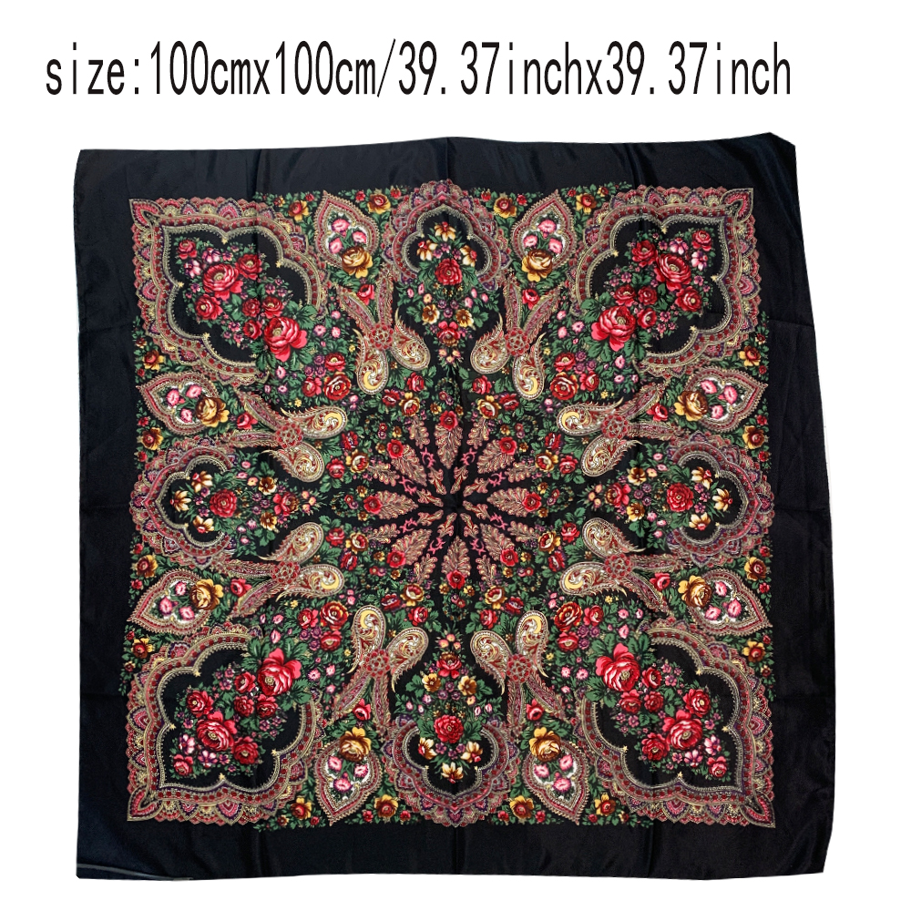 100*100cm Russian Square Scarf - огляд і ціна Bandana Cotton