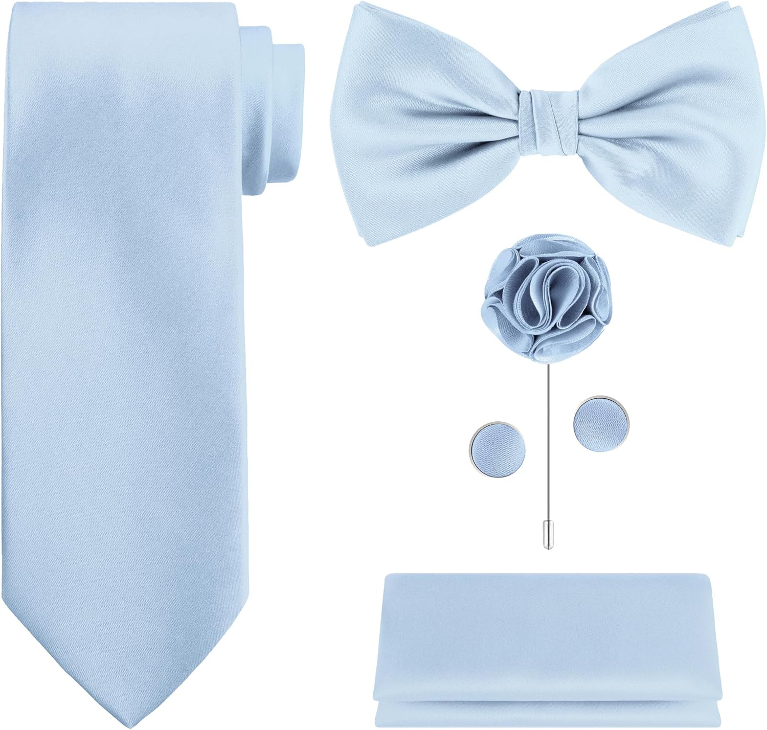 5-Piece Tie Set in White or Bl - огляд і ціна Pocket Square Set