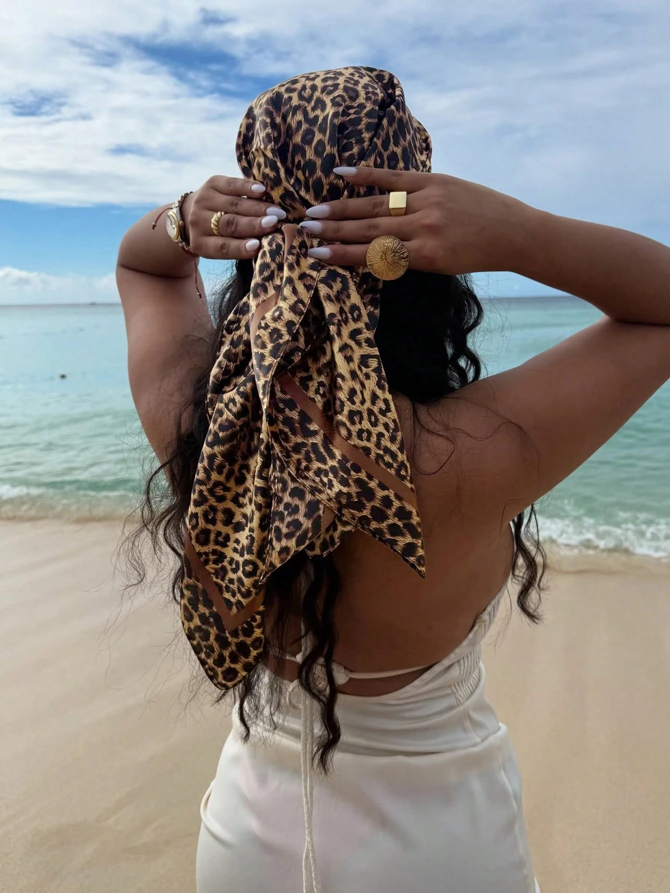 90cm Leopard Print Neckerchief - огляд і ціна Scarf Silk Square