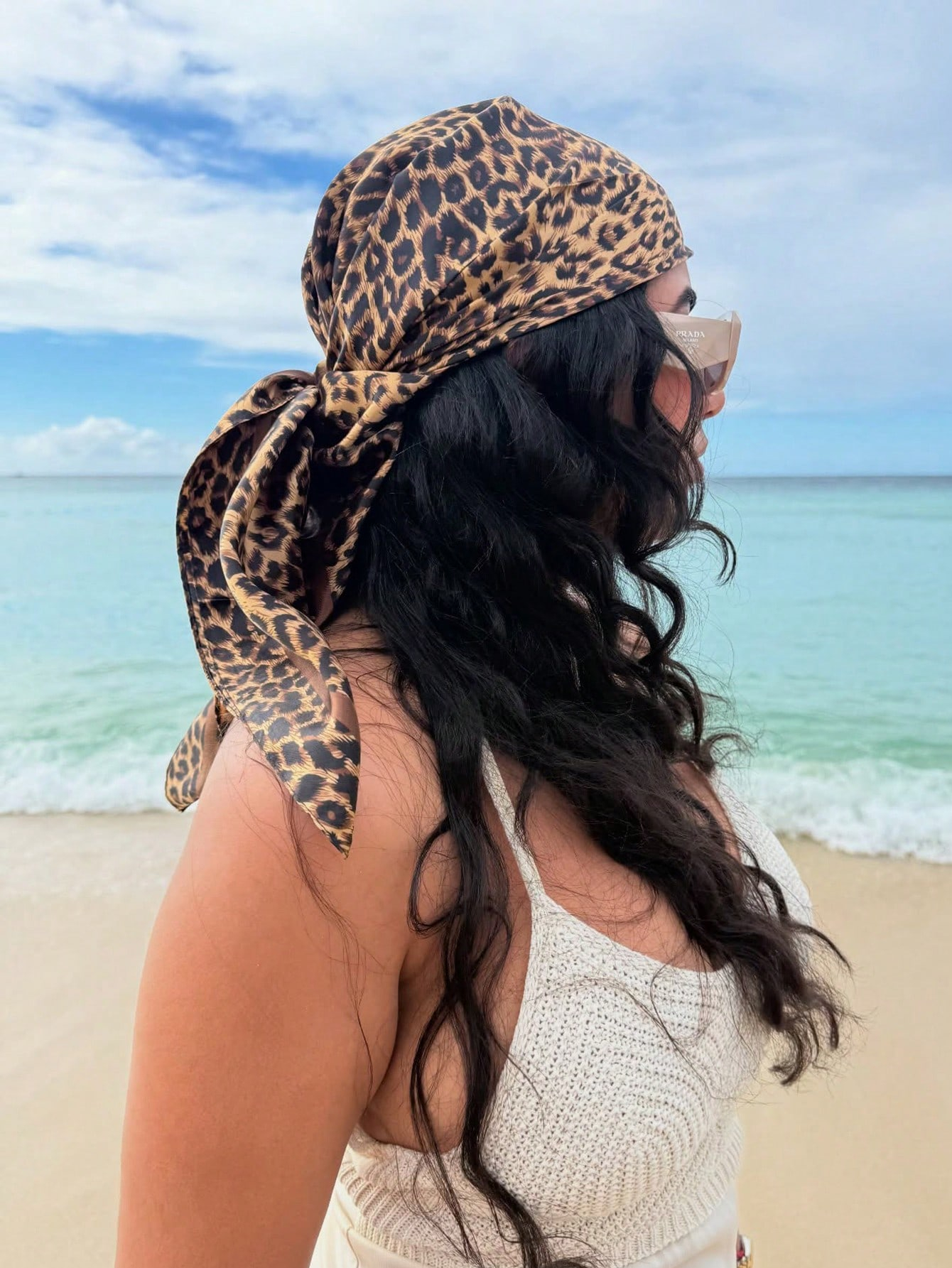 90cm Leopard Print Neckerchief - огляд і ціна Scarf Silk Square