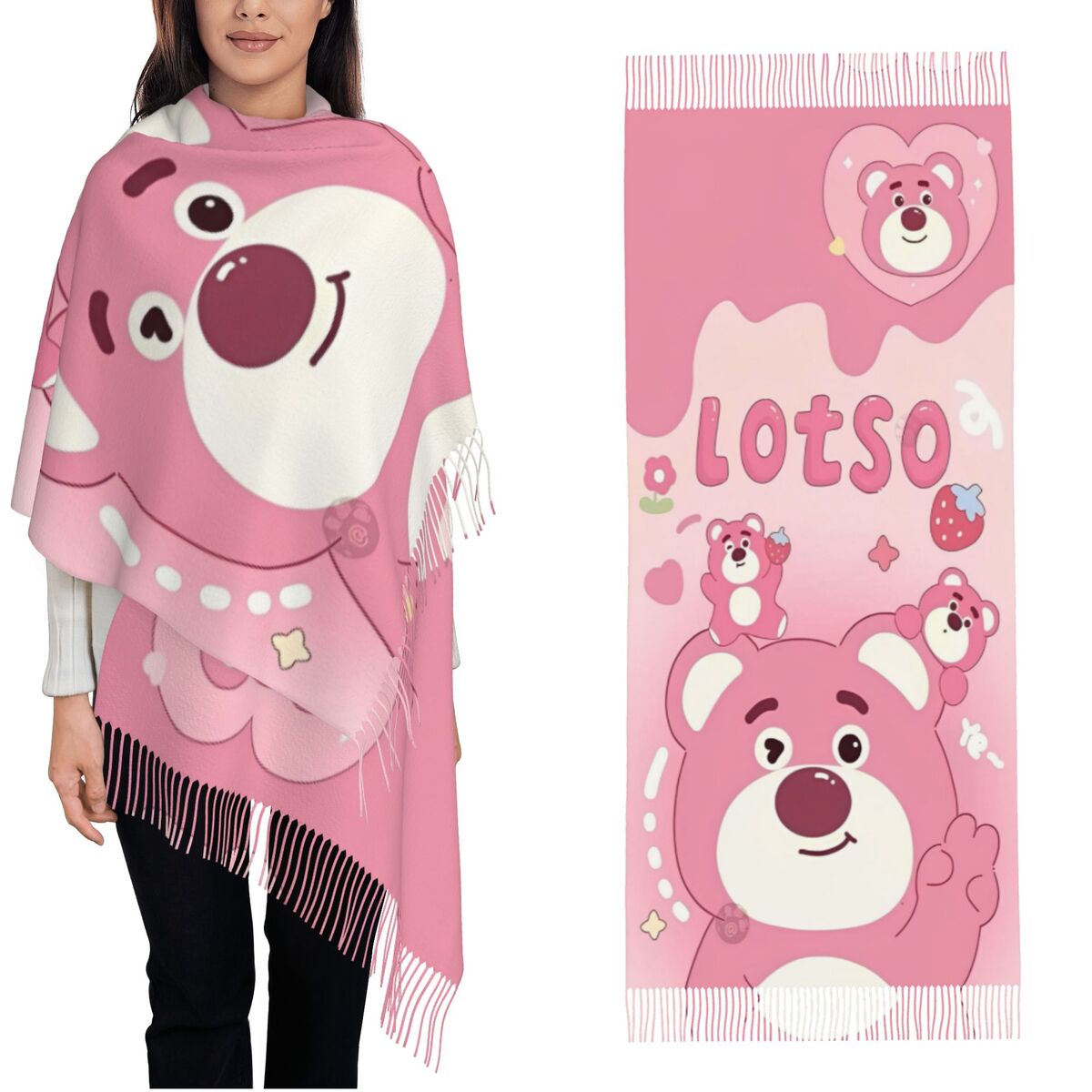 Lotso Pink Bear Women's Scarf  - огляд і ціна Pashmina Wrap Large