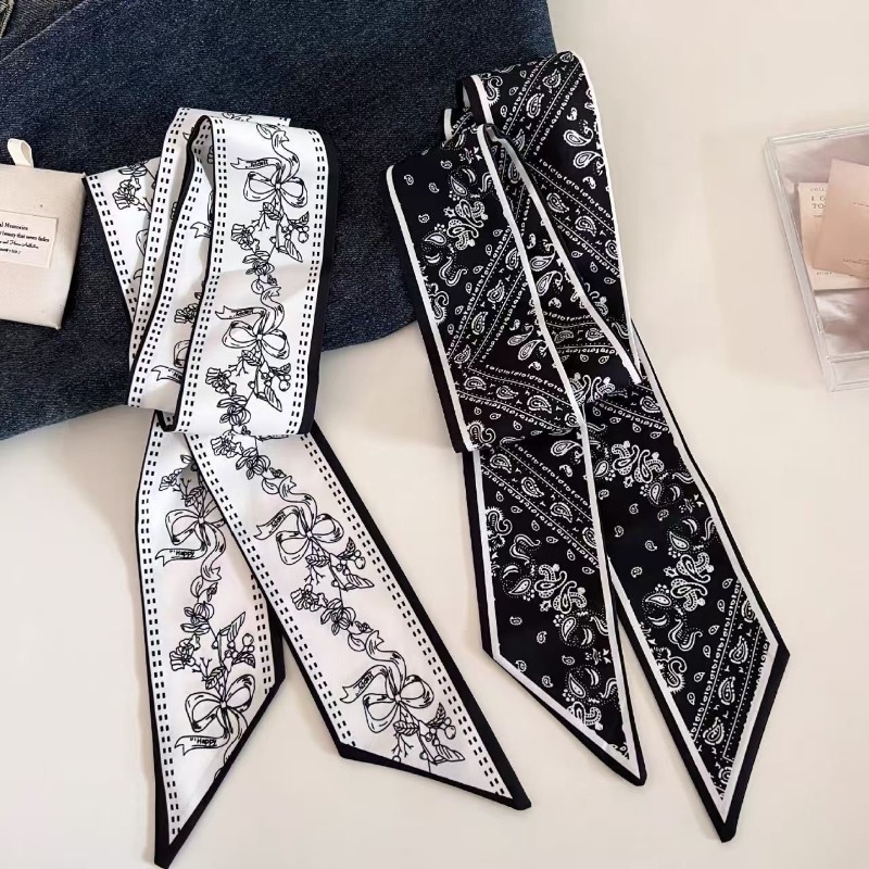 Black White Double Sided Paisl - огляд і ціна Ascot Neck Scarf