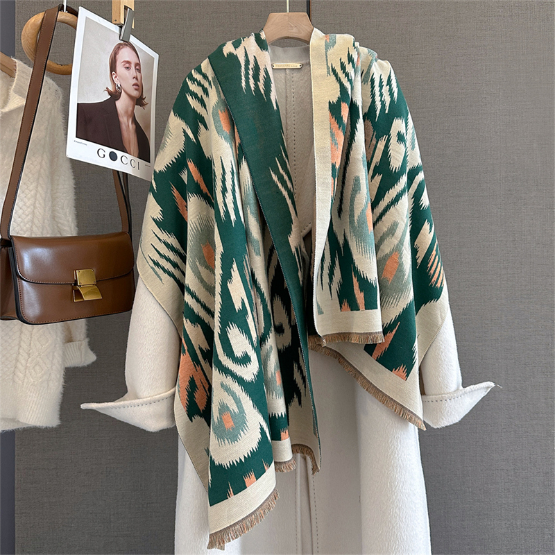 2025 Brand Warm Cashmere Ponch - огляд і ціна Woven Scarf Blanket