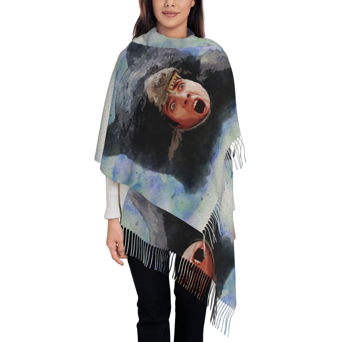 Cage Bear Watercolor Scarf for - огляд і ціна Pashmina Wrap Large