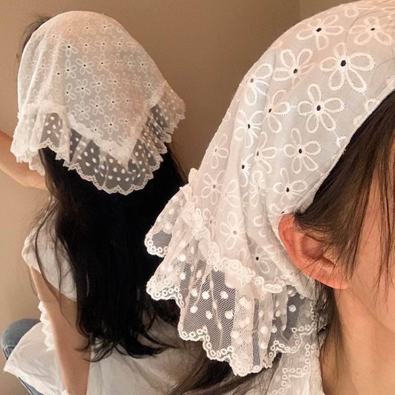 Retro  Lace Triangle Headscarf - огляд і ціна Bandana Cotton