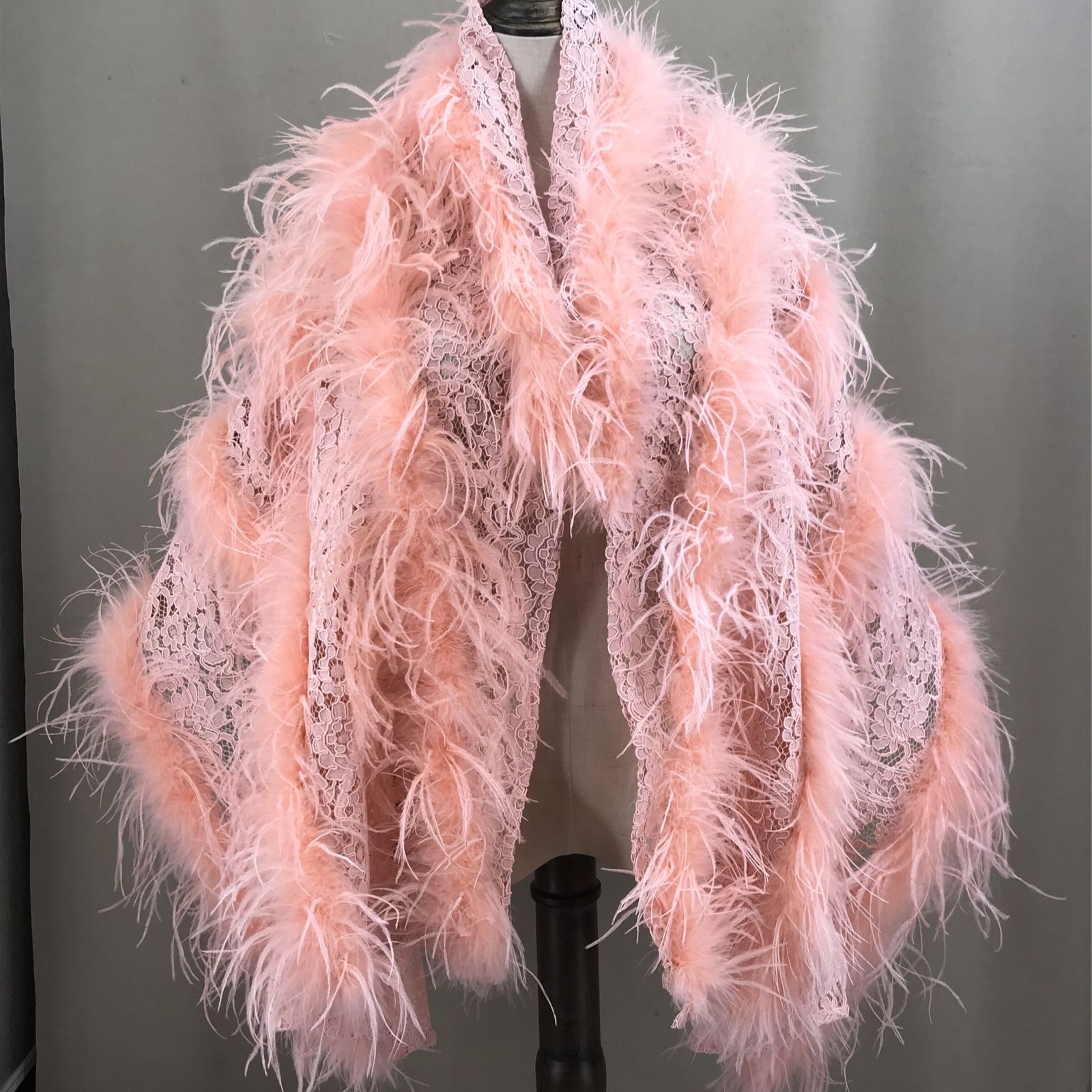 Real Ostrich Feather Lace Shaw - огляд і ціна Stole Wedding Shawl