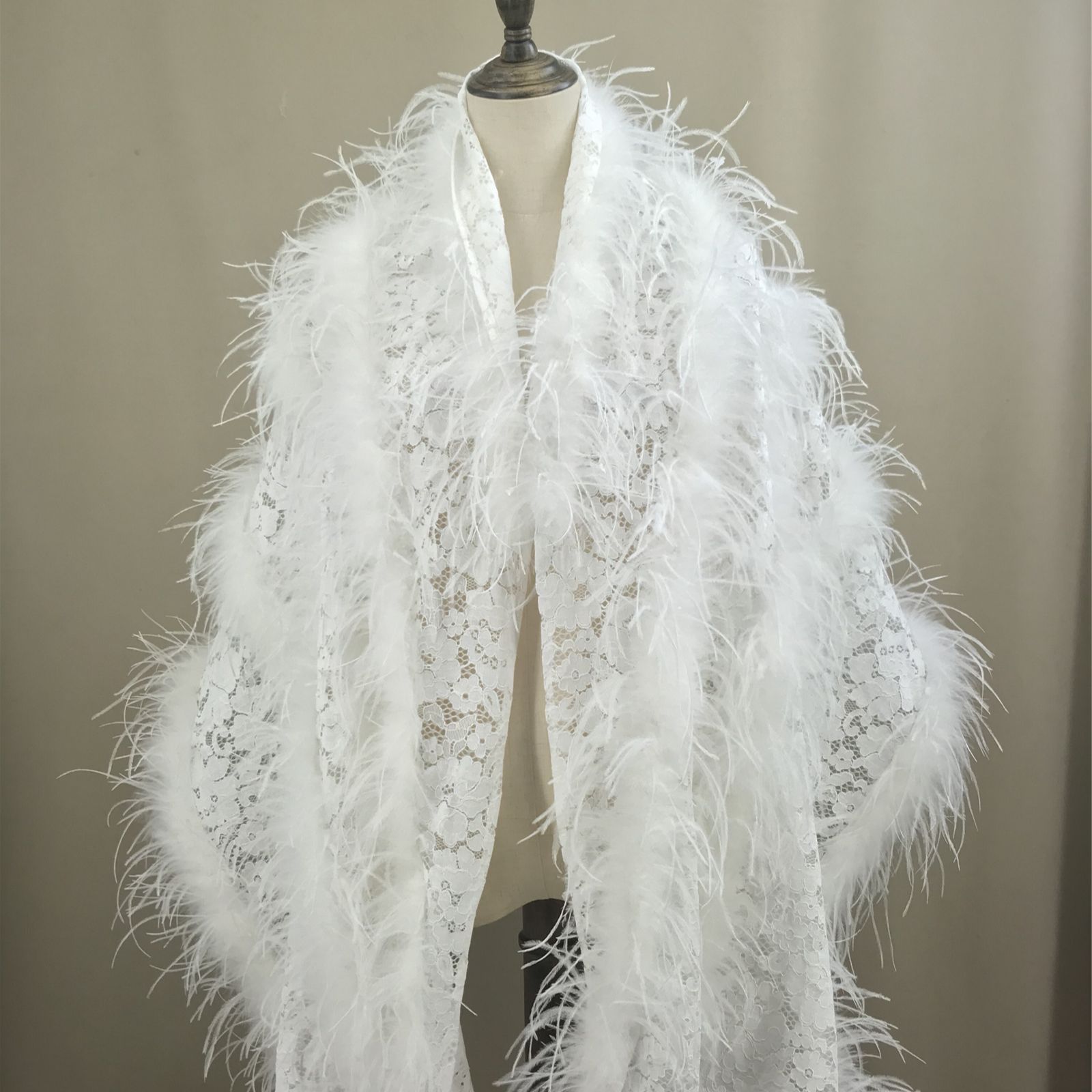 Real Ostrich Feather Lace Shaw - огляд і ціна Stole Wedding Shawl