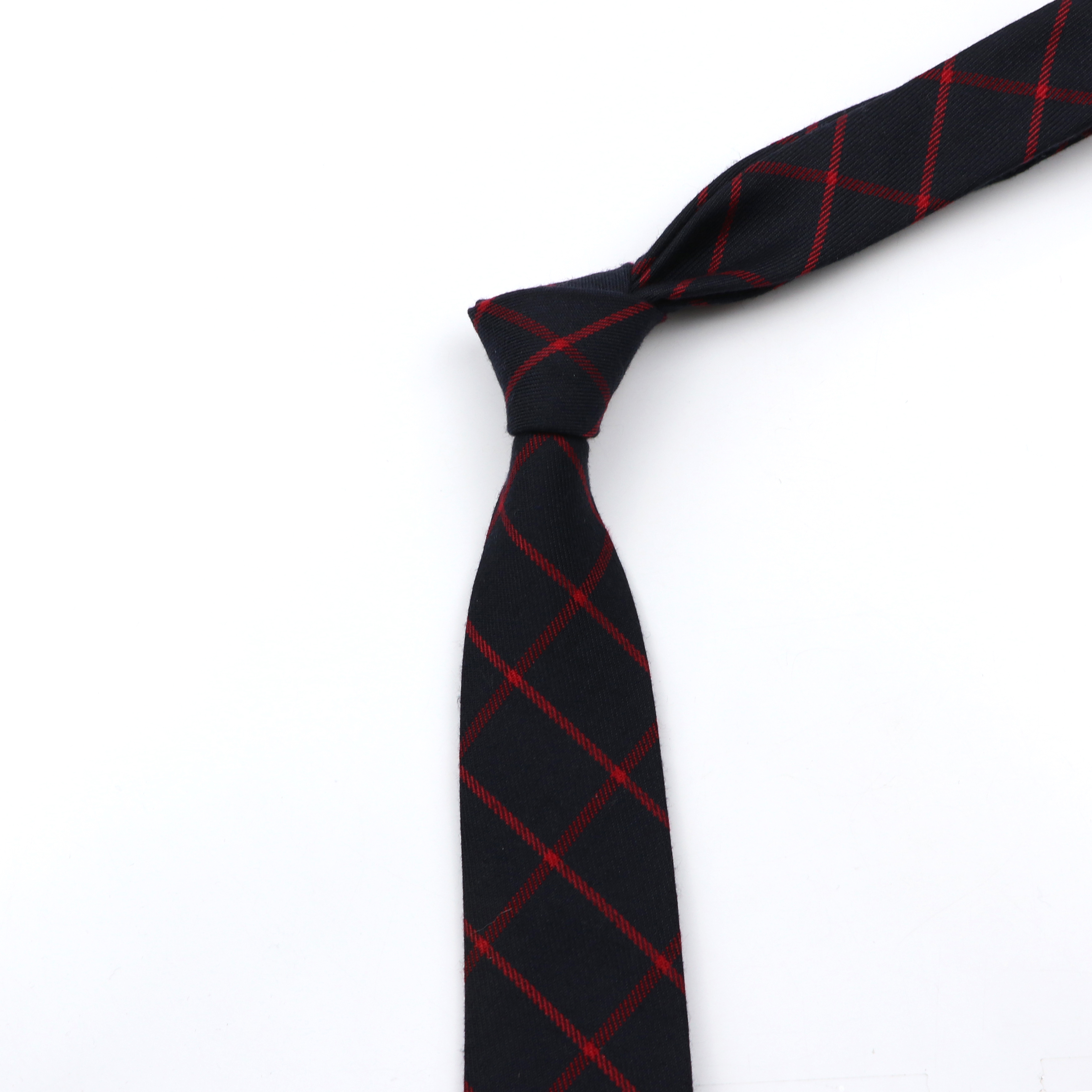 Classic Black Grey Plaid Cotto - огляд і ціна Skinny Tie Men