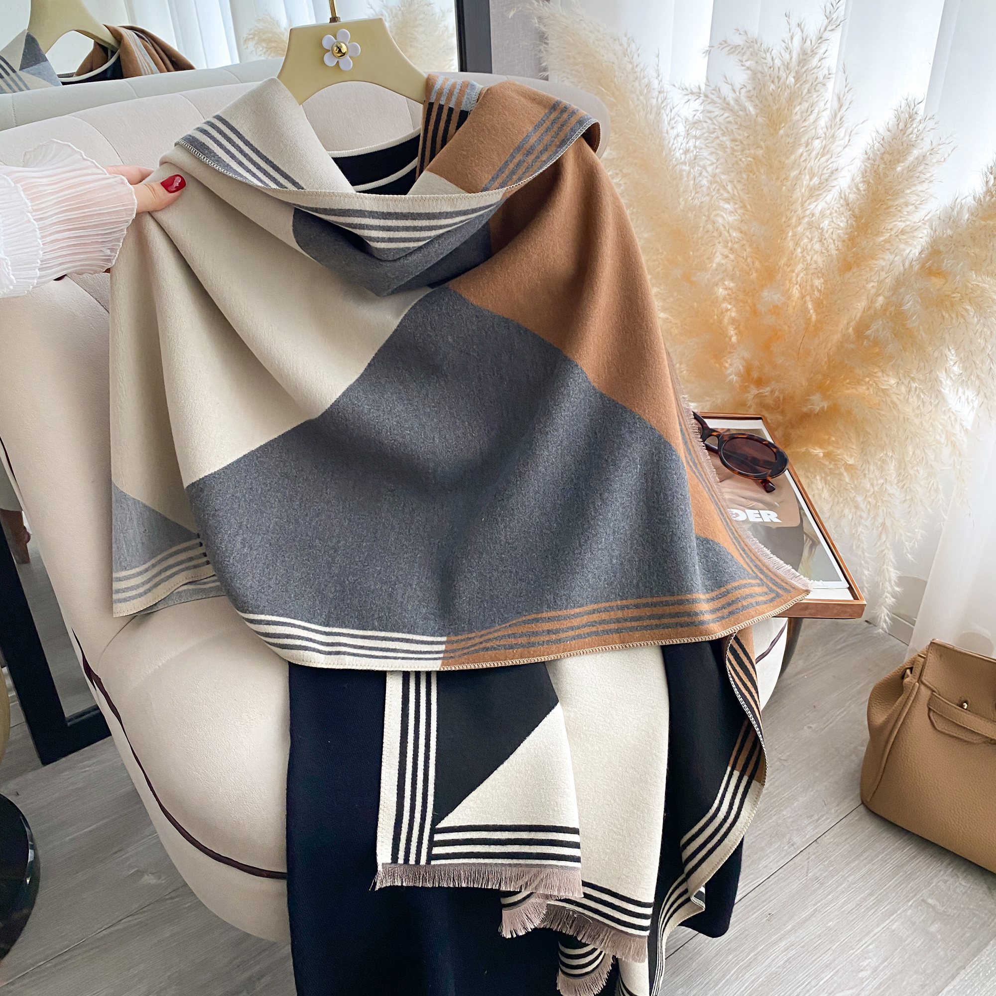 2025 Luxury Winter Cashmere Sc - огляд і ціна Woven Scarf Blanket