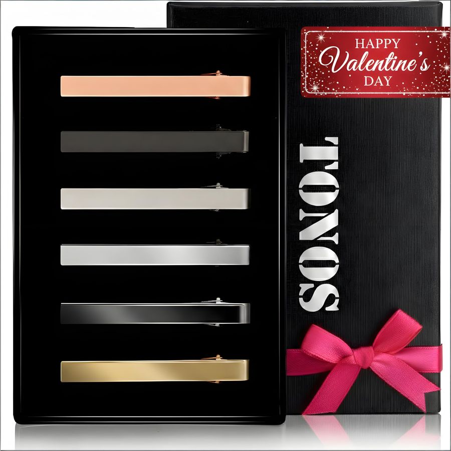 Clips for Men, 6 PACK Tie Clip - огляд і ціна Tie Bar Set Gift