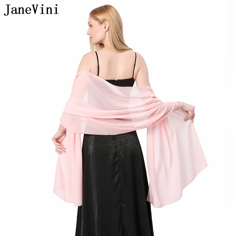 JaneVini Elegant Pink Chiffon  - огляд і ціна Stole Wedding Shawl