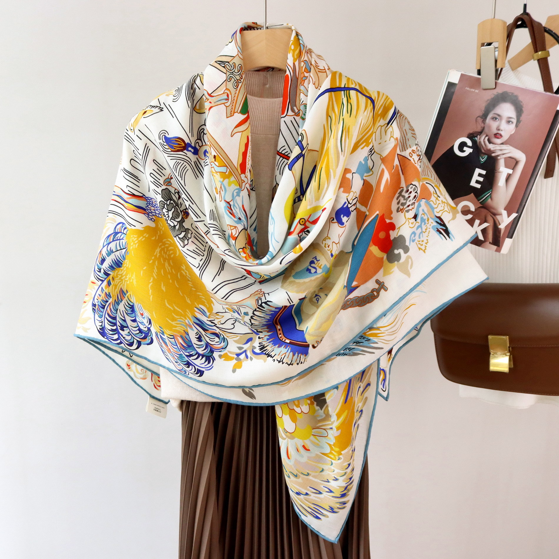 Double Print Mulberry Silk Sca - огляд і ціна Pashmina Wrap Large