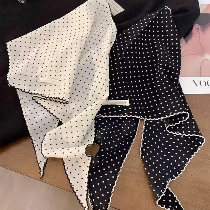 Black White Polka Dot Scarf fo - огляд і ціна Ascot Neck Scarf
