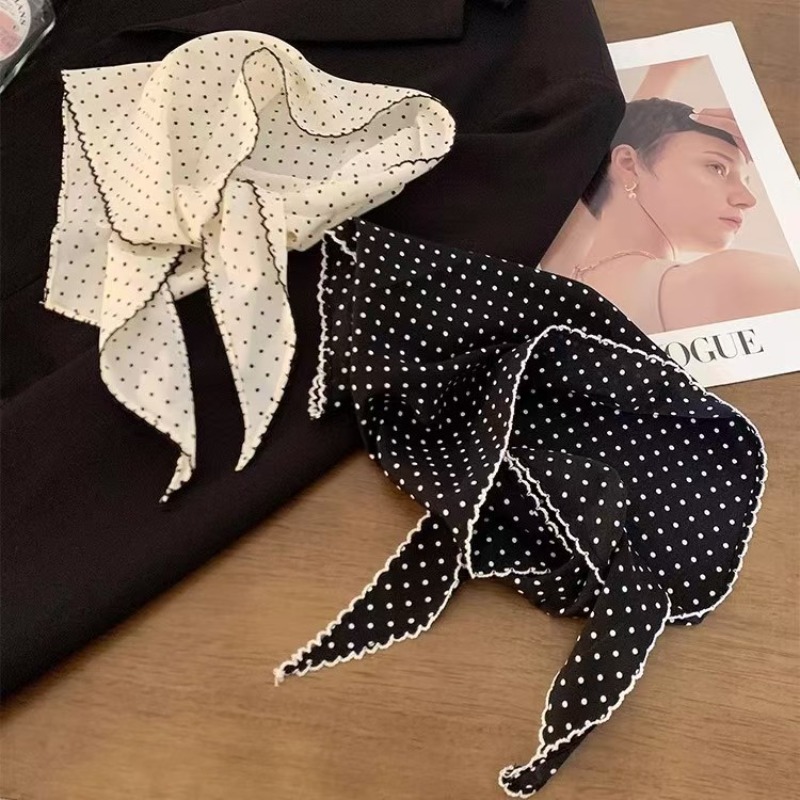 Black White Polka Dot Scarf fo - огляд і ціна Ascot Neck Scarf