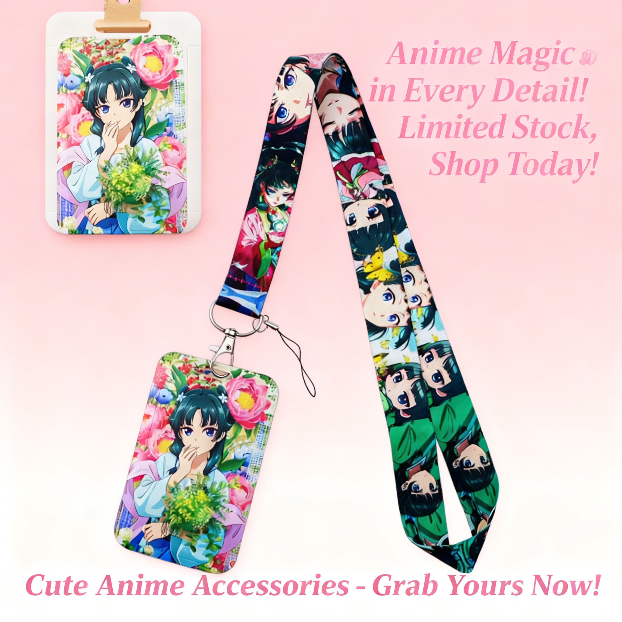 Cute Anime Girl Lanyard Neck S - огляд і ціна Lanyard Badge Holder