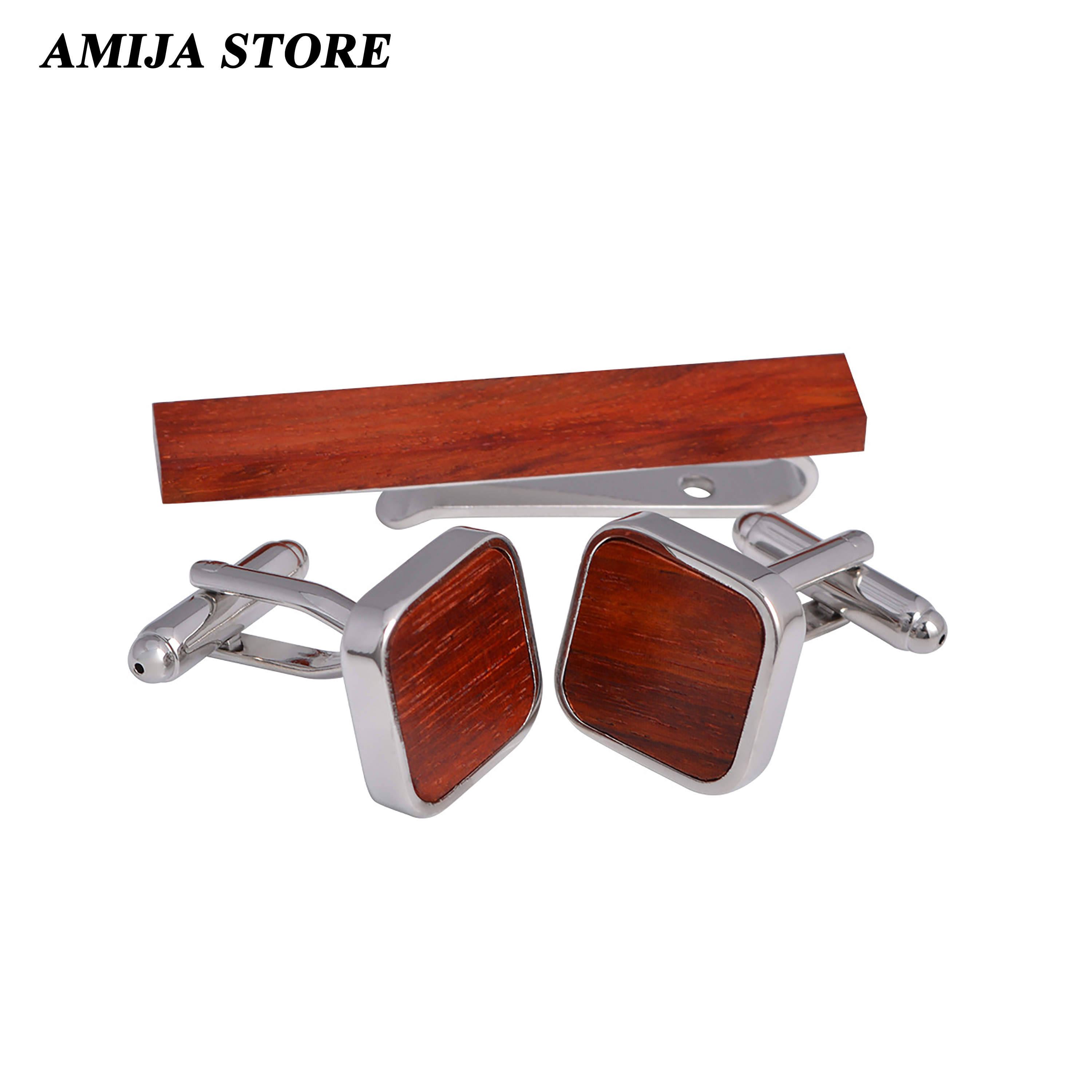 High Quality Wooden Cufflinks  - огляд і ціна Tie Bar Set Gift