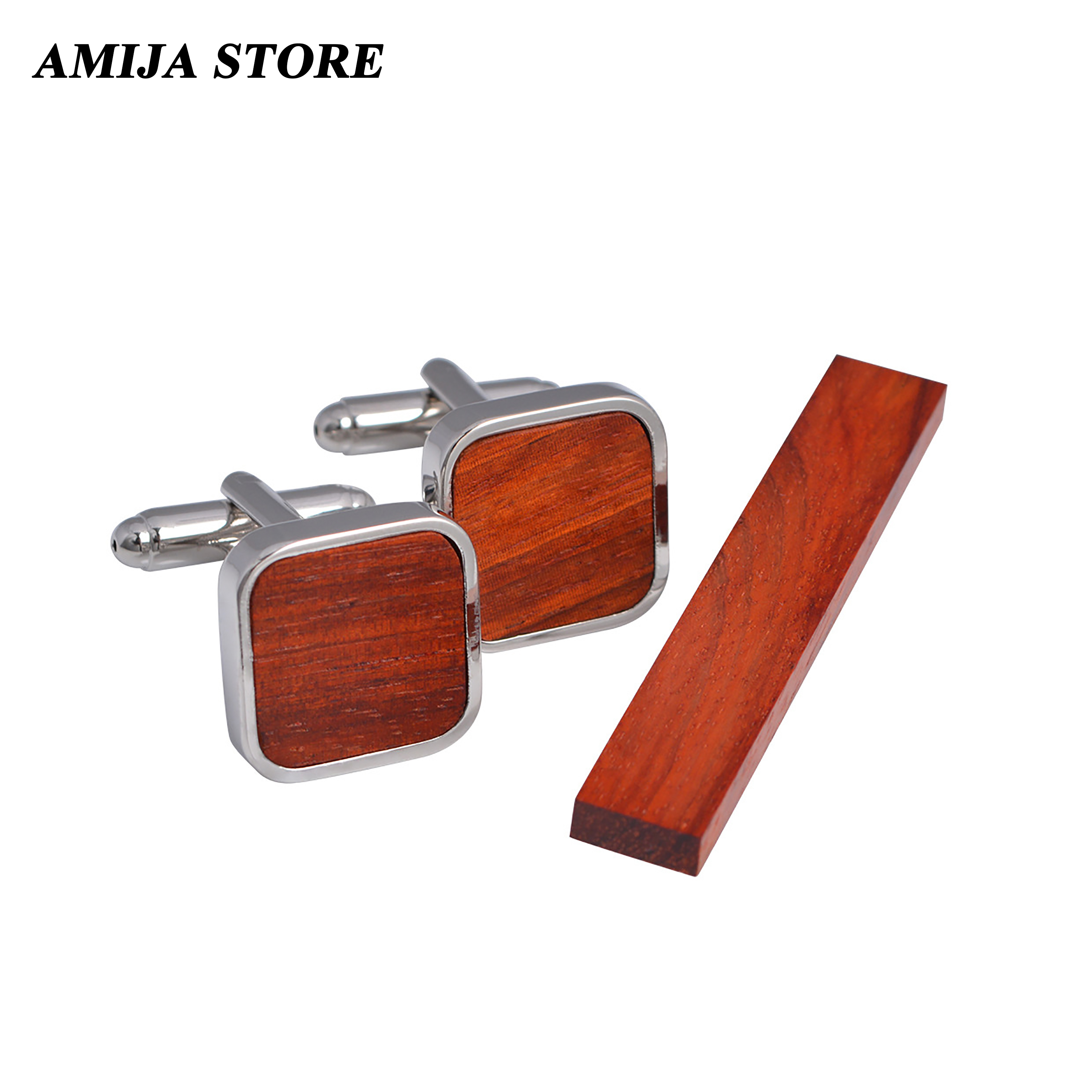 High Quality Wooden Cufflinks  - огляд і ціна Tie Bar Set Gift