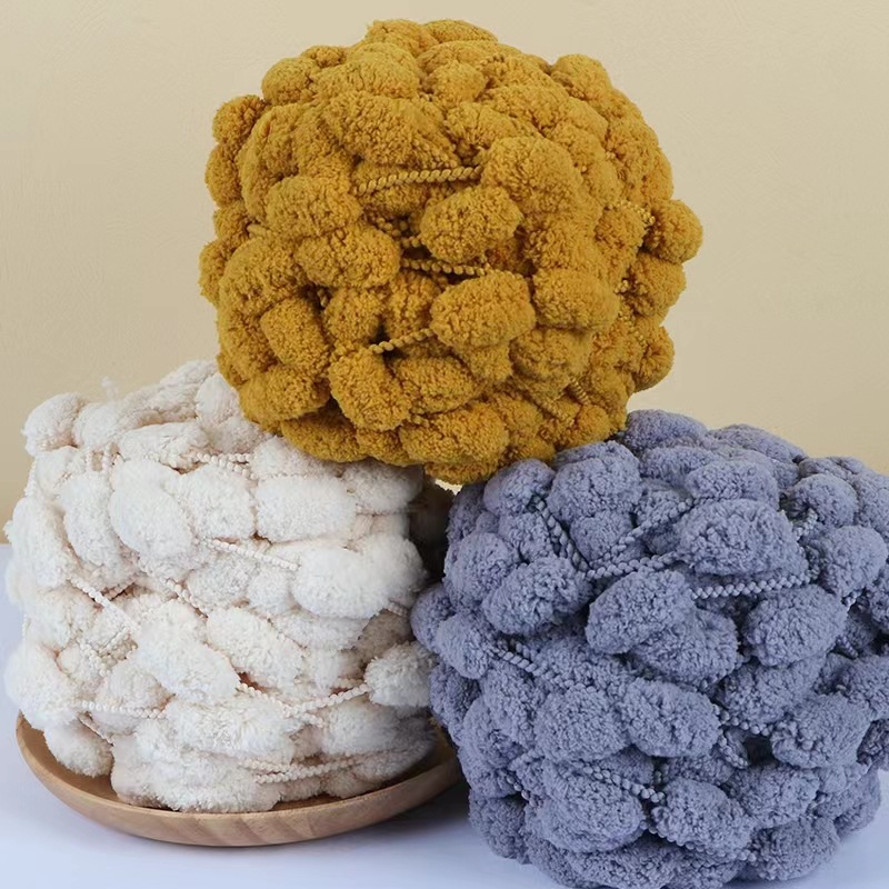 130G/Roll Pompom Yarn Mixed Co - огляд і ціна Woven Scarf Blanket