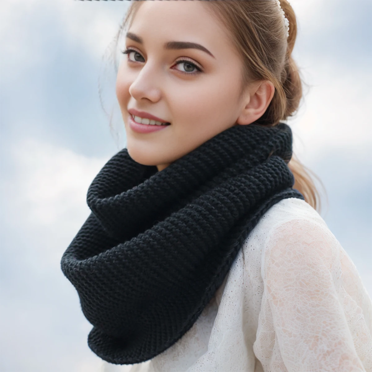 New Winter Scarf Women Infinit - огляд і ціна Infinity Scarf Knit