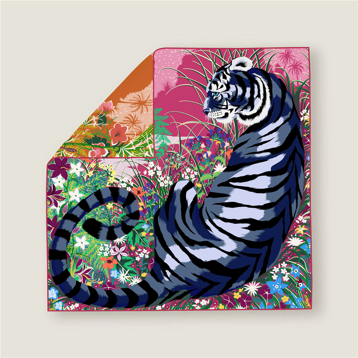 70CM Curled Edge Twill Silk Sq - огляд і ціна Scarf Silk Square