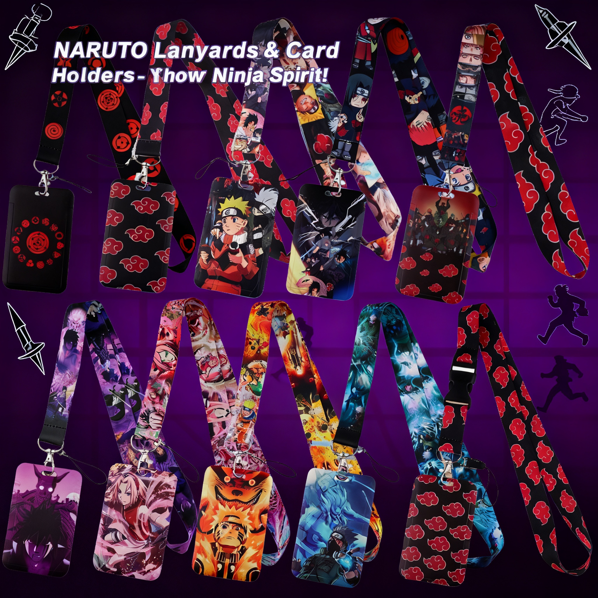 Japanese Anime Red Clouds Busi - огляд і ціна Lanyard Badge Holder