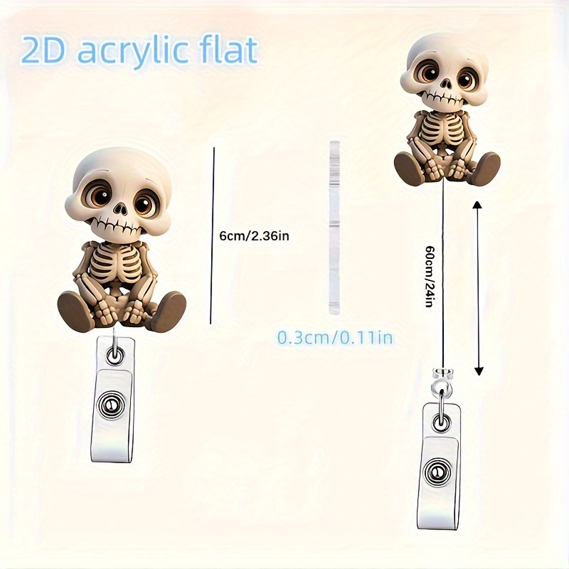 2D Flat, Acrylic Dazed Skull H - огляд і ціна Lanyard Badge Holder