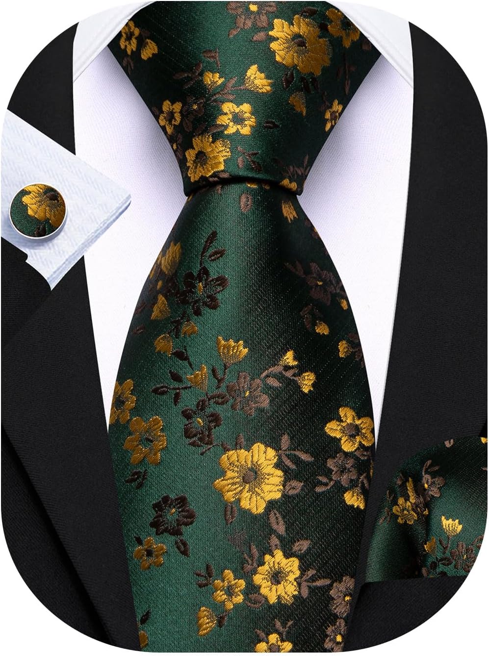 Men's Floral Paisley Silk Tie  - огляд і ціна Pocket Square Set