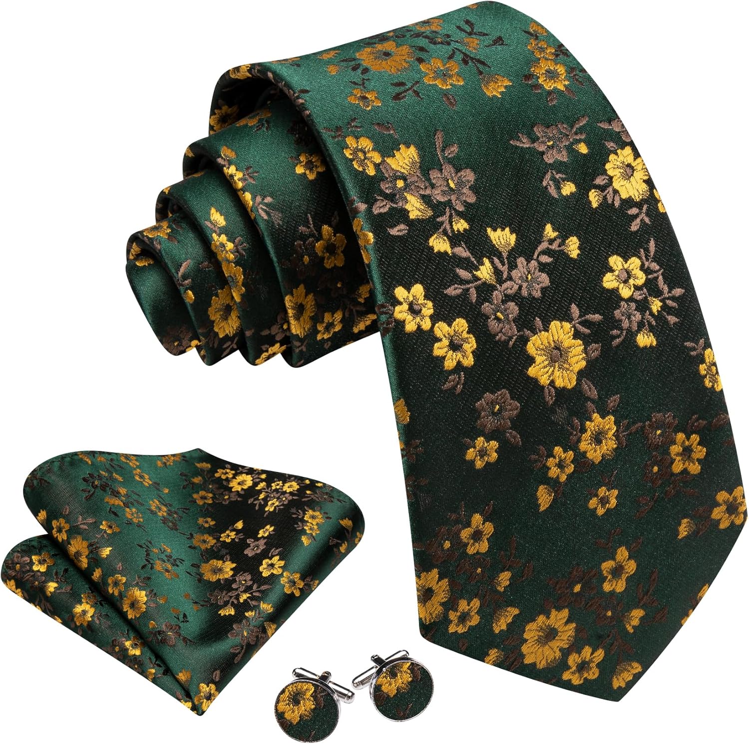Men's Floral Paisley Silk Tie  - огляд і ціна Pocket Square Set